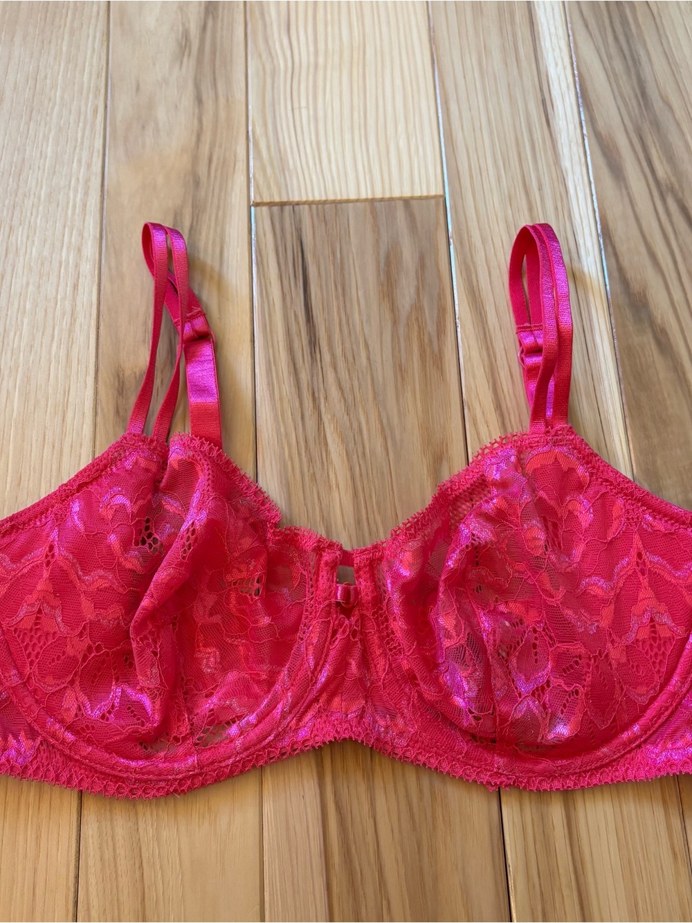 Adored by Adore Me Evalynn Pink Floral Lace Unlined Bra